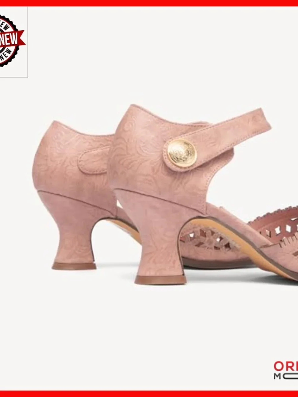 Vintage Mary Jane Pumps with Adjustable Ankle Strap, Flared Heels